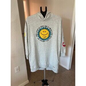 Peter Alexander Coca-Cola Smiley Face Hooded Sweatshirt Dress Size Large